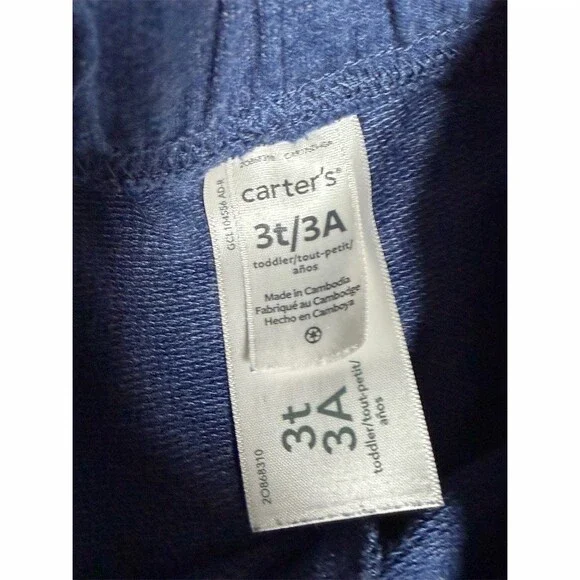 Carter's Boys Outfit Set Size 3T 4pc Long Sleeve Shirt Joggers Shorts Lot - Picture 7 of 8